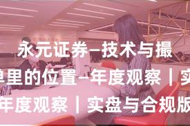 永元证券—技术与撮合—榜单里的位置—年度观察｜实盘与合规版